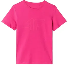 koszulka-dziecieca-bawelniana-4f-tshirt-f1803-rozowa-slim-duze-logo-146