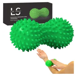 pilka-sensoryczna-orzeszek-peanut-spiky-ball-line-sport-do-masazu-zielona