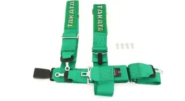 pasy-sportowe-szelkowe-takata-3-cale-kjs-homologacja-zielone-4-punktowe
