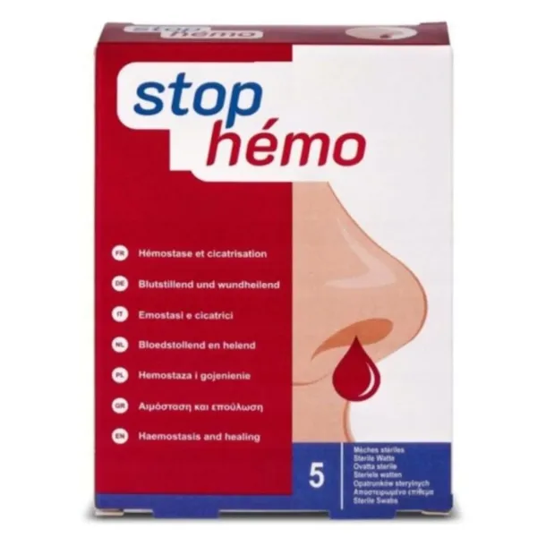 TAMPONY DO NOSA OPATRUNEK STOP HEMO 5 SZT.