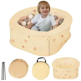 selonis-nk-200x-namiot-kojec-dla-dzieci-skladany-bezowy-100-pileczek