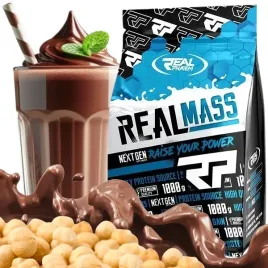 gainer-na-mase-bialko-wegle-czekolada-orzech-real-pharm-real-mass-1000g