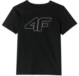koszulka-dziecieca-bawelniana-4f-tshirt-f1803-czarna-slim-duze-logo-140