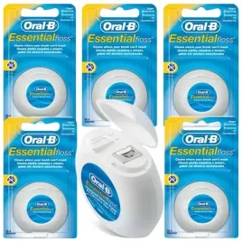 oral-b-essential-floss-nic-dentystyczna-woskowana-mietowa-50m-nici-5-sztuk