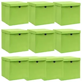 pudelka-z-pokrywami-10-szt-zielone-32x32x32-cm-tkanina-lumarko