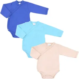 body-niemowlece-3-pak-bawelniane-gladkie-62-niebieskie-bezowe-blekitne