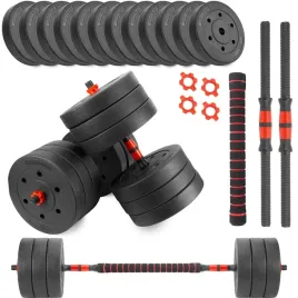 hantle-2x30kg-bitumiczne-regulowane-z-lacznikiem-zestaw-60kg-gryfy