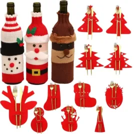 swiateczne-etui-na-sztucce-pokrowiec-pokrowiec-ubranko-na-butelke-wino14szt