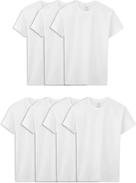 7x T-SHIRT koszulka FRUIT OF THE LOOM 7pak 100% BAWEŁNA Biały L
