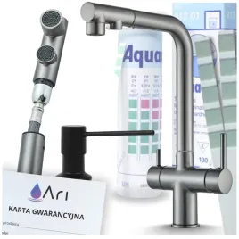 dozownik-z-bateria-kuchenna-grafit-do-filtra-trojdrozna-wyciagana-wylewka