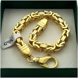 zlota-bransoletka-meska-splot-krolewski-pozlacana-srebro-925-21-cm-7-mm