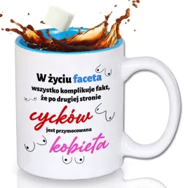 kubek-ceramiczny-blekitny-na-prezent-zycie-faceta-komplikuje-sie-wzory