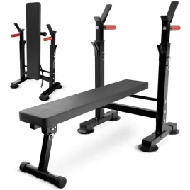 lawka-treningowa-plaska-skladana-regulowana-cwiczen-stojak-na-sztange