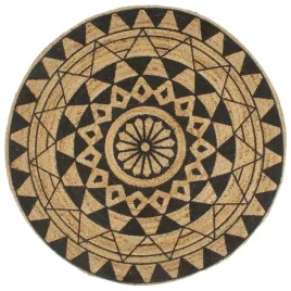 recznie-wykonany-dywanik-juta-czarny-nadruk-120-cm-lumarko