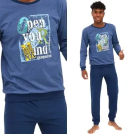 pizama-mlodziezowa-cornette-999-open-xs-164-granatowy