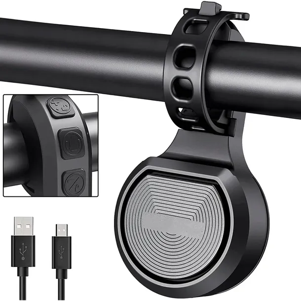Elektryczny dzwonek rowerowy z alarmem 130 dB wodoodporny IPX4 USB ZR54