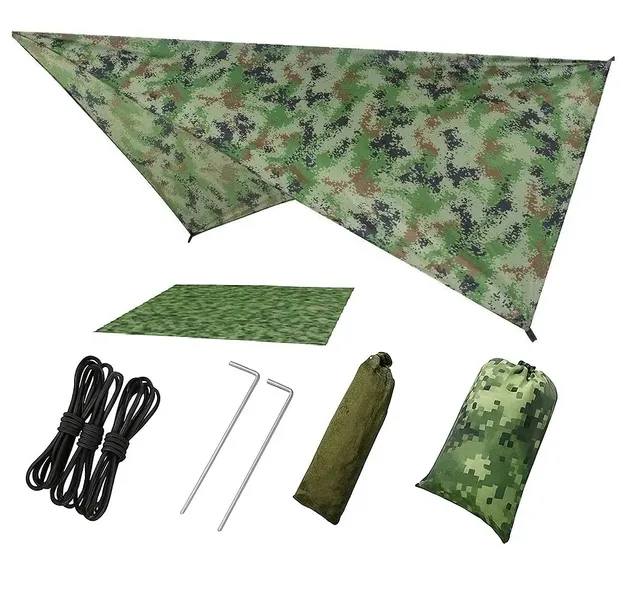 Tarp Wodoodporny Plandeka Biwakowa Moro - Lekka i Wytrzymała (H013)