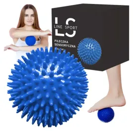 pilka-sensoryczna-spiky-ball-line-sport-wzmocnienie-miesni-10-cm-niebieska