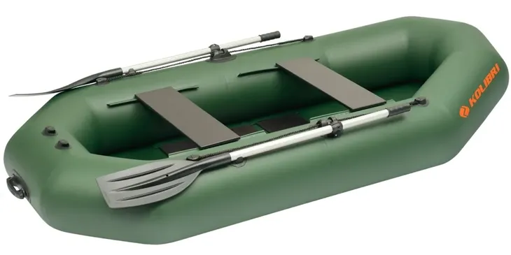 Ponton Kolibri K-270TL PP z pełną podłogą pawężą i listwą odbojową zielony