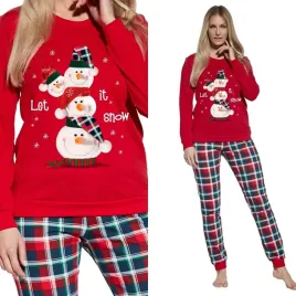 pizama-damska-cornette-snowman-671-xxl-44-czerwony