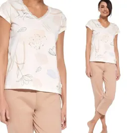 bawelniana-pizama-damska-cornette-658-flora-4xl-48-ecru