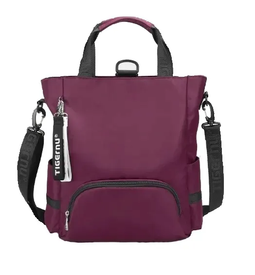 Torba plecak 2w1 TIGERNU nowoczesna wodoodporna BORDOWY (T116)