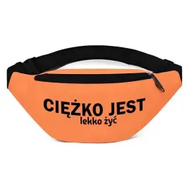 nerka-saszetka-pomaranczowa-sportowa-ciezko-jest-lekko-zyc-zabawne-wzory