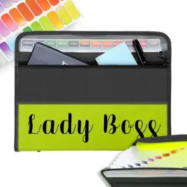 teczka-a4-zielona-z-przegrodami-lady-boss-wzory