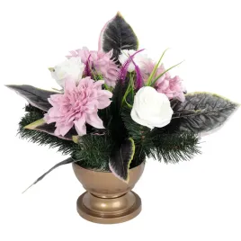 elegancki-stroik-nagrobny-fioletowa-dalia-gazon-kompozycja-wiazanka-pomnik