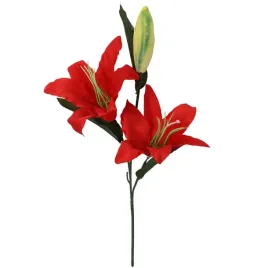 czerwona-sztuczna-galazka-z-dwoma-liliami-i-pakiem-75cm-sztuczne-kwiaty