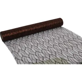 organza-brazowa-z-nadrukiem-brokatowym-050-x-10-m