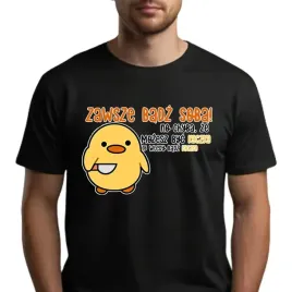 koszulka-meska-t-shirt-czarny-na-prezent-zawsze-badz-kaczka-stylowe-wzory-m