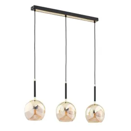 lampa-wiszaca-potrojna-zlota-czarna-szklane-bursztynowe-kule-70-cm-alfa