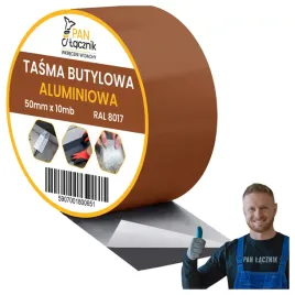 tasma-butylowa-dekarska-aluminiowa-50mm-10mb-brazowy-ral8017-dachowa