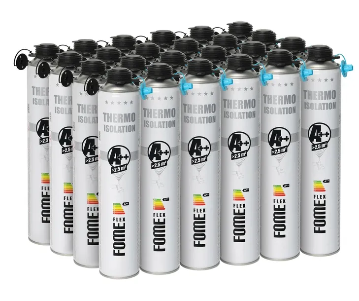 Pianka PUR do ociepleń izolacji + 48 dysz do natrysku 850ml Fome Flex x 24