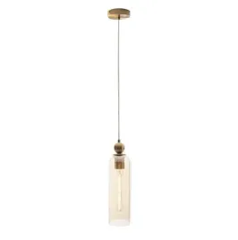 lampa-wiszaca-punktowa-mosiezna-szklany-bursztynowy-klosz-glamour-maxlight