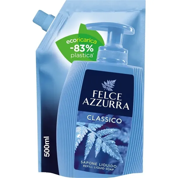 Felce Azzurra Classico Mydło w Płynie 500 ml Zapas Formuła Nawilżająca