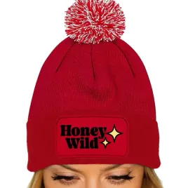 czapka-pompon-bawelniana-zimowa-czerwona-honey-wild-modne-subtelne-wzory