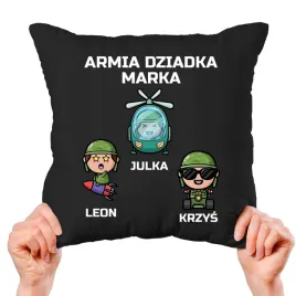 poduszka-czarna-ozdobna-armia-dziadka-imie-wnuki-imiona-zolnierzyki