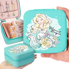 szkatulka-na-bizuterie-mietowa-dla-dziewczynki-mermaid-bouqet-syrenki-wzory