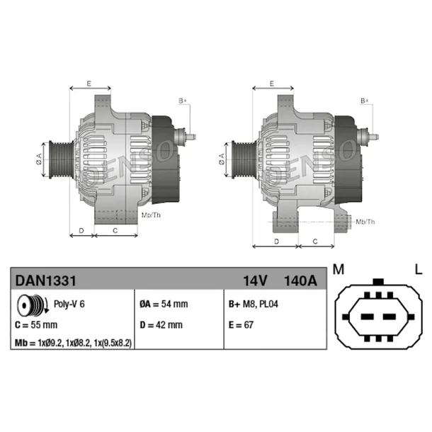 alternator-denso-dan1331-numer-katalogowy-czesci-dan1331