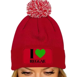 czapka-pompon-bawelna-zimowa-czerwona-muzyczne-muzyka-i-love-reggage-wzory
