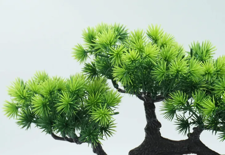 Sztuczne drzewko bonsai zielone iglaste mini sosna 28cm dekoracja rolinna   224280912 - ERLI.pl