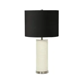 lampa-stolowa-dekoracyjna-porcelanowa-biala-z-czarnym-abazurem-elstead