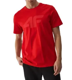 koszulka-meska-t-shirt-bawelniany-4f-czerwony-regular-okragly-dekolt-m