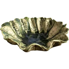 polskie-rekodzielo-recznie-wykonana-ceramiczna-miska-750ml-zielone-liscie