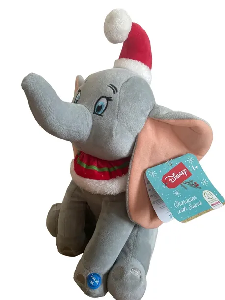maskotka-disney-slon-dumbo-siedziacy-z-dzwiekami-w-swiatecznej-czapce-30cm-stan-nowy-wysokosc-produktu-34-cm