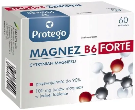 Protego Magnez B6 Forte Wsparcie mięśni Zmęczenie Skurcze mięśni 60tabl.