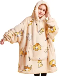 koc-bluza-wzor-kota-spiwor-z-kapturem-bezowy-oversize-dla-dzieci-prezent