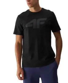 koszulka-meska-t-shirt-bawelniany-4f-czarny-regular-okragly-dekolt-m